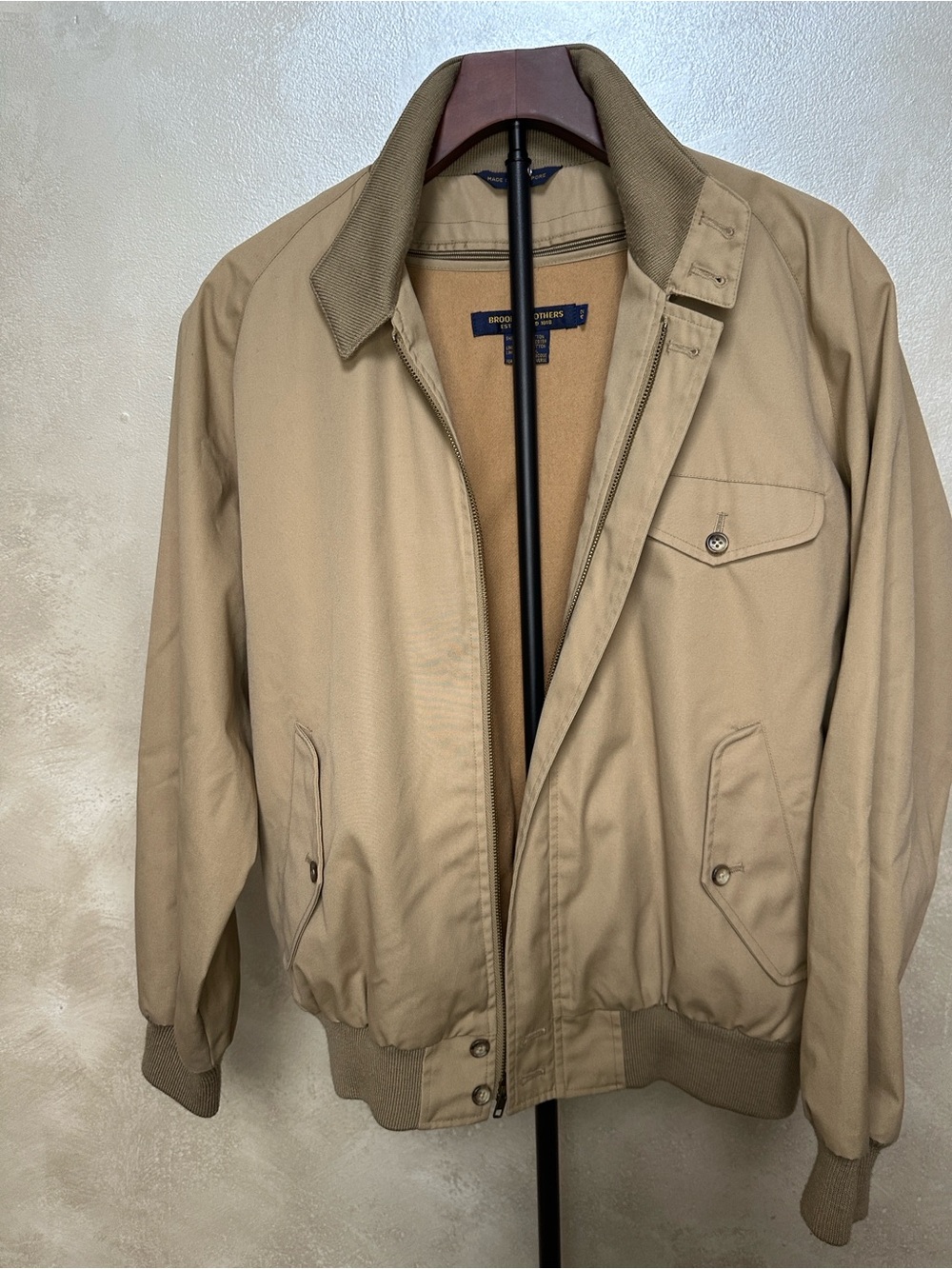 Vintage Brooks Brothers Harrington Jacket Men 42 with Tan Wool Liner - Picture 4 of 13